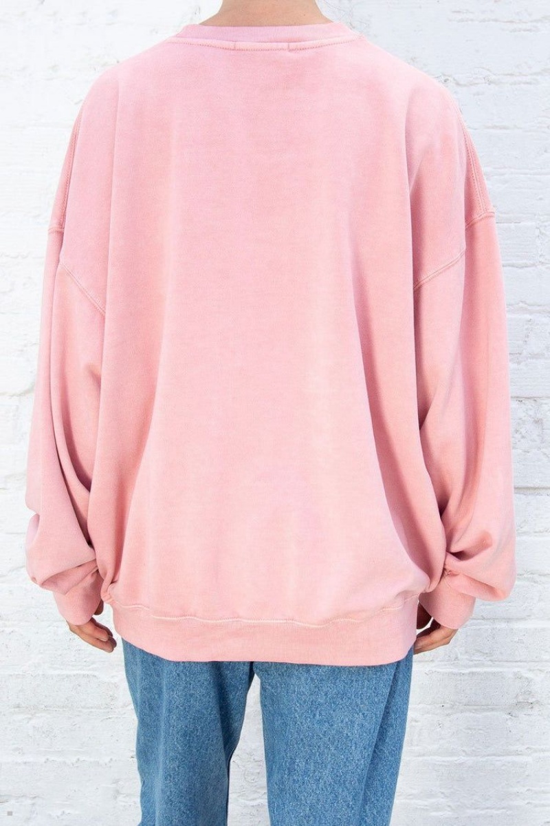 Sweatshirt Brandy Melville Erica Oversized Rose | DED-75693409